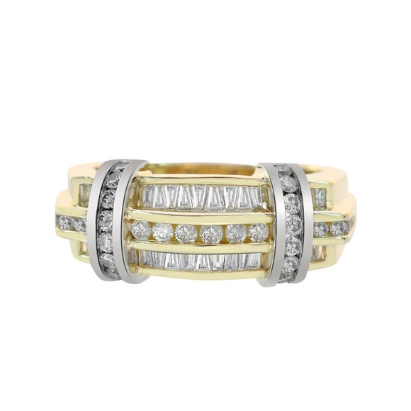 1.15 Carat Diamonds Men's Ring 14K Two Tone Gold